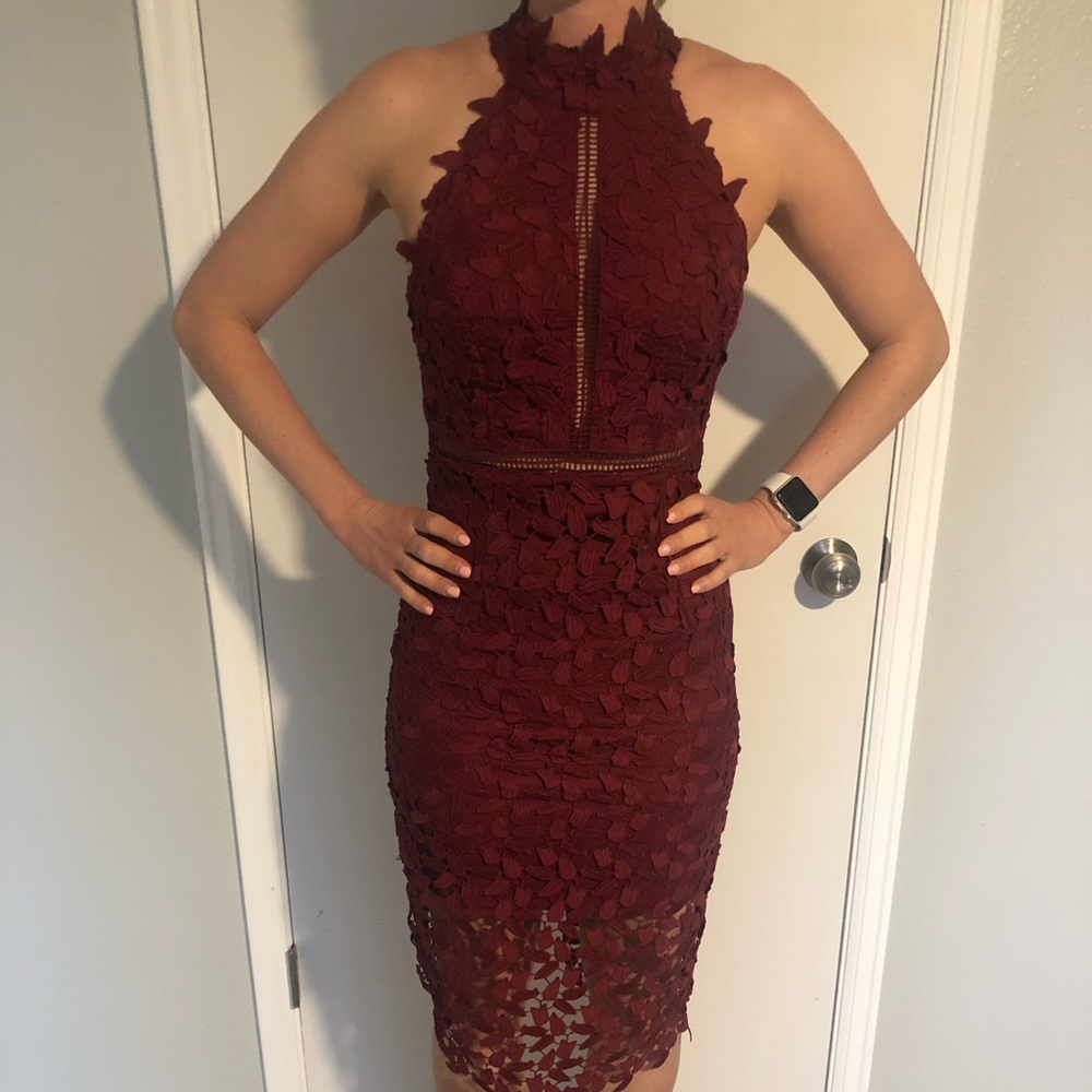 Bardot Gemma Halter Lace Dress